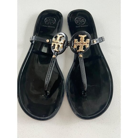 TORY BURCH MINI MILLER BLACK SLIDE SANDALS SIZE 10 - Picture 8 of 8